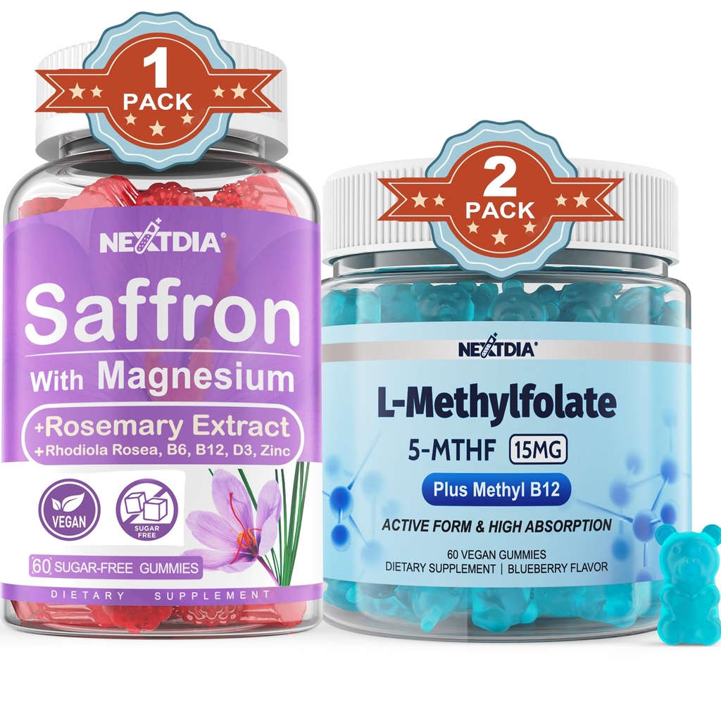 Magnesium Glycinat + L- methylFolat 15mg & Methyl B12 Gummies, 3 pakning