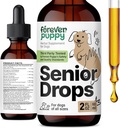 Forever Puppy Senior Dogs Drops - Immun & Brain Support Complex til ældre hunde af alle racer & størrelser - Vitaminer og kosttilskud til ældre kæledyr - Kosttilskud - 2 oz