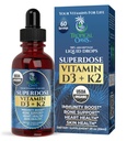 USDA Organic Liquid Vitamin D3 K2 Drops for adomatives against 124; Superdose 8000IE Pure Vitamin D3