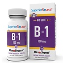 Superior Source B-1 100 mg - Vitamin B supplement understøtter sund energi & vækst - Nervøs & fordøjelsessystem Support Formel med Thiamin - 100 Sublingual Opløsning Tablets