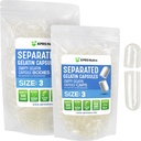 XPRS Nutra Gelatine Størrelse 3 Separated Kapsler - 500 Count Clear Tomme Kapsler Separated in Tasker - Størrelse 3 Gelatine Pills Fyldelige Gel Caps til Do- It- Yourself Supplement Fyldning