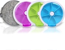 Pill cases Ugentlig INVODA Pill Organizer 7 dag 3 gange medicin Pill dispenser trykknap rotere Pill Planner med 7 kompartmenter (4PCS + Bag)