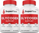 (2 Pack) Super Flow Blood Support Capsules, SuperFlow Glycogen Pills All Natural Supplement, 2-måned Supply.