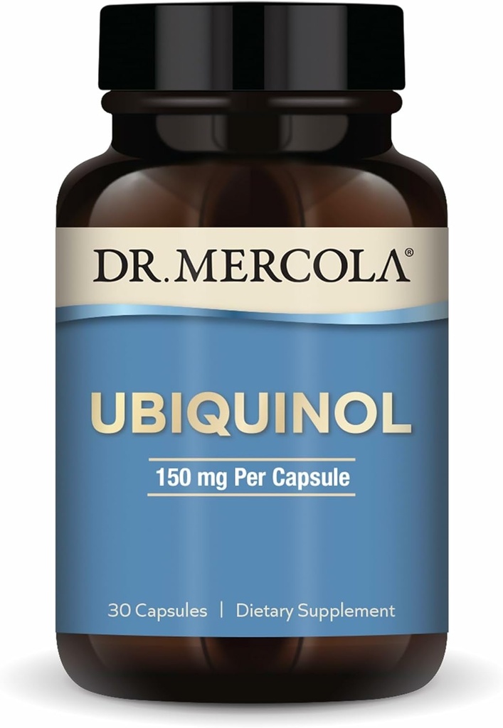 Dr. Mercola Ubiquinol 150 mg, 30 Servere (30 kapsler), Kosttilskud, Understøtter energiproduktion, Non- GMO