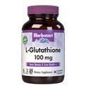 Bluebonnet Nutrition L- Glutathione 100mg, Free- Form Amino Acid, for Free Radical Protection, Soy- Free, Gluten- Free, Non- GMO, Kosher Certified, Vegan, 30 Vegetabilske kapsler, 30 Servere
