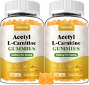 2 Pack Acetyl L- Carnitin supplement, Natural Nutrition Supplement for Boost Energy, Immunitet, Vegan, Orange Flavor, 120 Greve