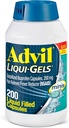 Advil Liqui- Gels minis Smerte Reliever og Feber Reducer, Smertemedicin for voksne med Ibuprofen 200 mg for smertelindring - 200 flydende fyldte kapsler