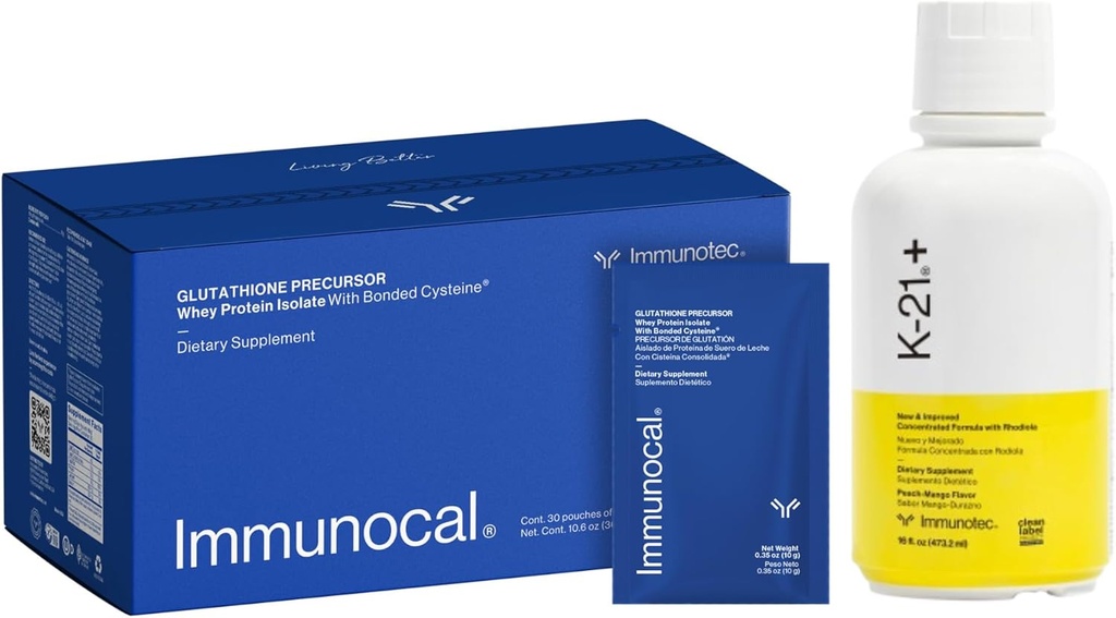 Immuncal Bundle med K- 21 - Gluthathione Precursor, Whey Protein Isolate & Herbal Adaptogen Blend med Rhodiola Rhosea