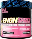 EVL Ultimate Pre Workout Powder - Thermogen Fat Burn Support Preworkout Powder Drikke til vedvarende energi Focus og Stamina - ENGN Shred Intense Creatin Free Preworkout Drikke Mix - Pink Lemonade