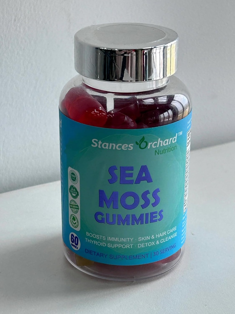 Sea Moss Gummies, Sea Moss Gummies for voksne & Kids med vitamin C D Zink, Irish Sea Moss, Bladderwrack, Burdock Root - Ekstra styrke immun, Detox & Cleanse, Huden hår sundhed - Vegan Made i USA