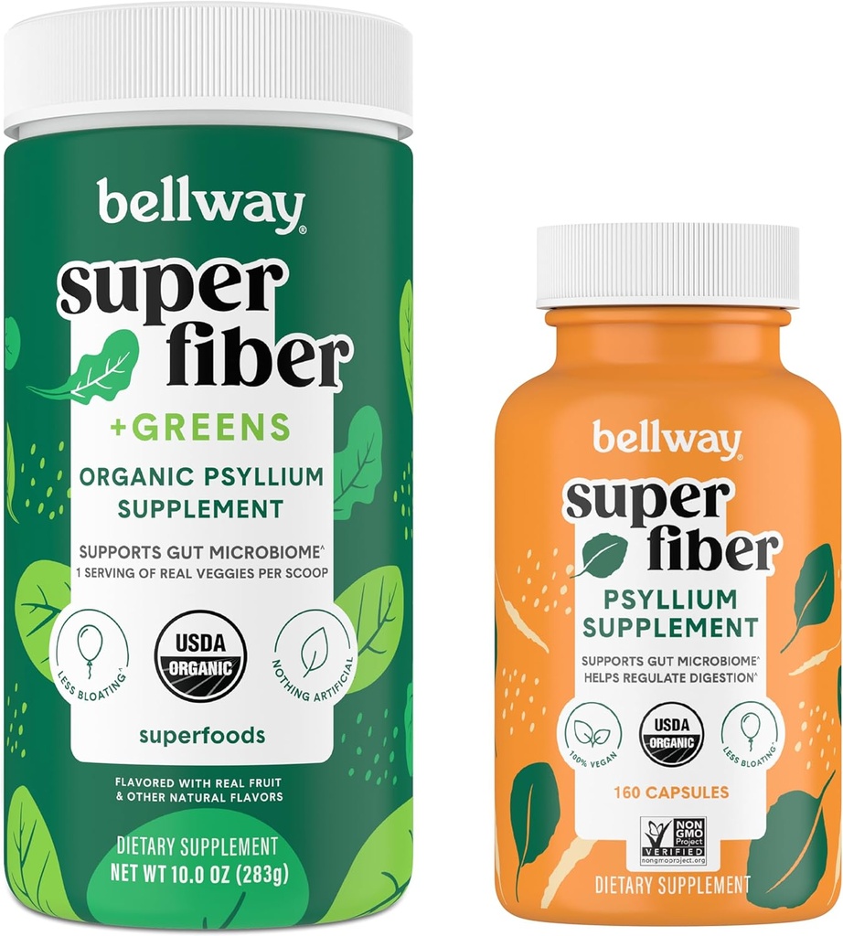Bellway Super Fiber Powder + Greens Super Fiber Kapsler Bundle