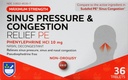 Rite Aid Sinus Pressure and Congestion Non- Drowsy Relief PE, 10mg - 36 tabletter Nasal Decongestant