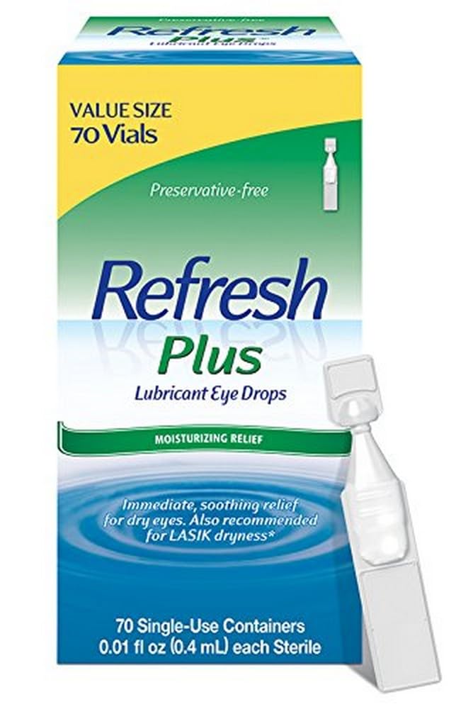 Opfrisk Plus smøremiddel øjendråber til tørre øjne, Preservative- Free, Værdi størrelse, 0,01 Fl Oz Single- Use Containers, 70 Greve