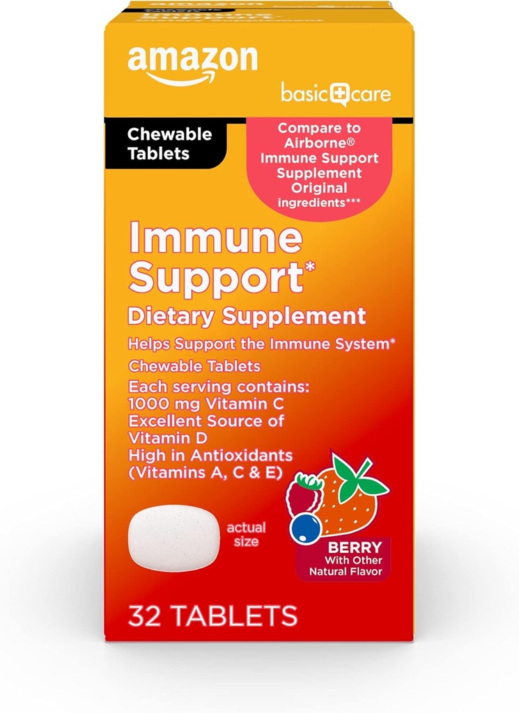 Grundlæggende pleje - immunsupport supplement, Berry Chew Tablets, fremragende kilde til body- essentiel solskin Vitamin D, 32 Greve