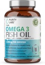Renhed Labs Omega 3 Fish Oil 3000mg - DHA & EPA Omega 3 Fedtsyrer Kosttilskud til støtte hjerte og hjerne - Immun Support - 180 Softgels (60 Servere)