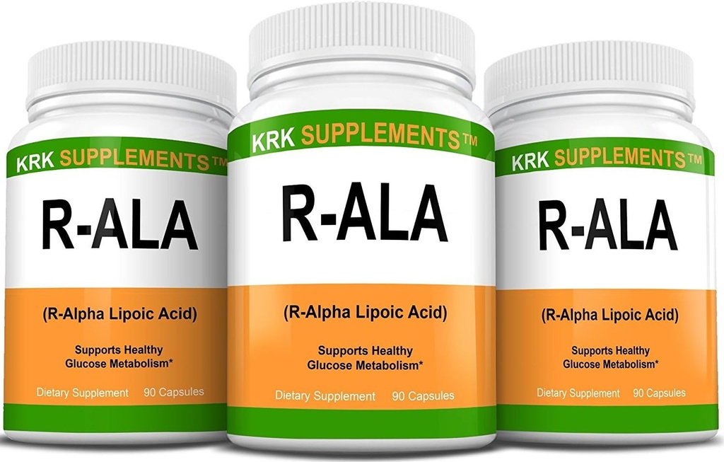 3 Flasker R- ALA R- Alpha Lipoinsyre 200mg 270 Total Kapsler