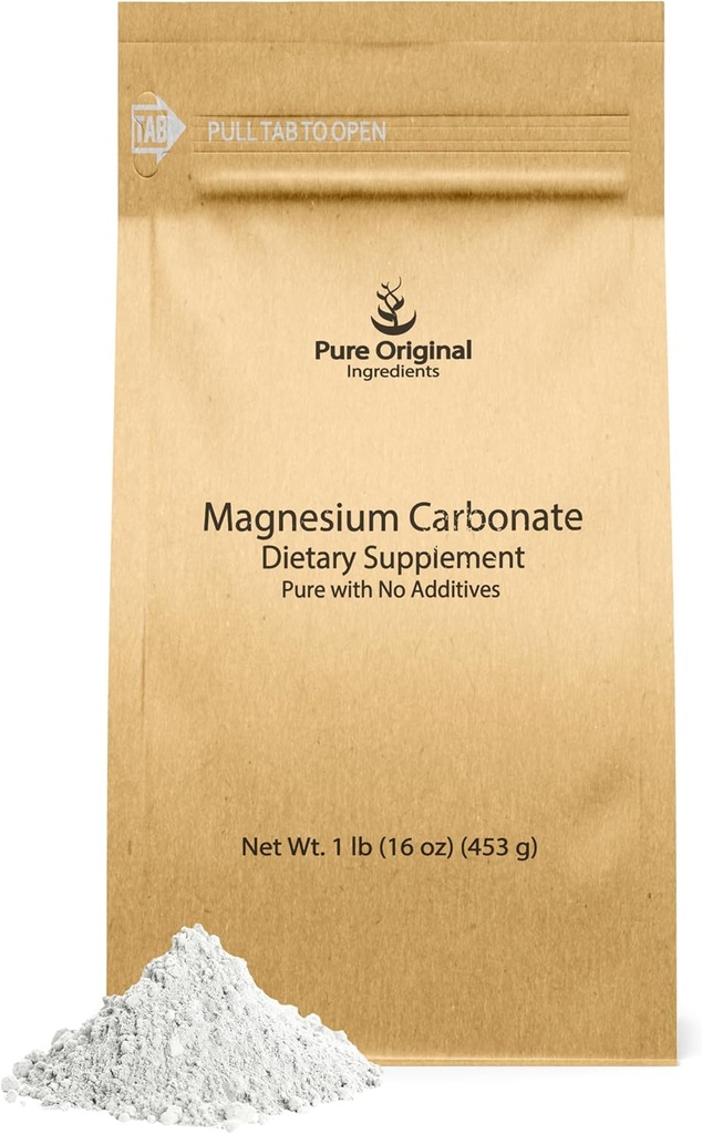Pure Original Ingredienser Magnesiumcarbonat (1 LB) Magnesiumtillæg, non-GMO, Multi- Formål