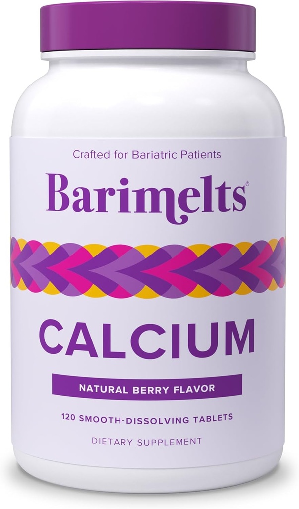 Barimelts Calcium Citrat med vitamin D3 & Magnesium, 120 Smooth- Opløsning Tablets (1 - Måned Supply), Bariatric Calcium Kosttilskud til kvinder, Natural Berry Flavor