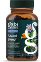 Gaia Urter Sound Sleep - Natural Sleep Support to Promote Cale & Relaxation - med Valerian Root, Passionflower & Mere - 60 Vegansk flydende Phyto- Kapsler (20-dages Tilgang)