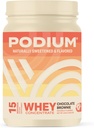 Podium Nutrition Whey Protein Powder, Chokolade Brownie, 22g Protein Per Servering med fordøjelsesenzymer, Whey Protein Isolate & Koncentrat, Gluten Free, Lavcarb, Lavsukker & Soy Free, 15 Servere