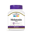 21. Century Melatonin 3 mg Gentle Strength Tablets, 200 Greve, Søvnhjælp til voksne, fremmer afslapning og rolig søvn, Non- Habit Danning, Gluten- Free, Non- GMO