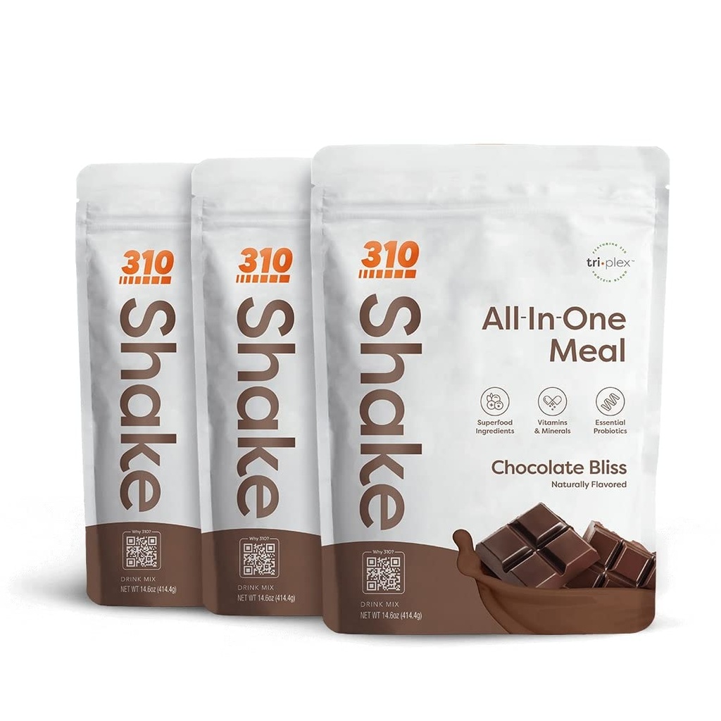 310 Nutrition - All- In- One Meal Erstatning Shake - Ny formel med Fiber Rich Vegan Superfood Blend - Natural Sweeteners - Low Carb Shake, Keto & Paleo Friendly - Gluten Free - 26 essentielle vitaminer og mineraler - Triple Flavor Pack