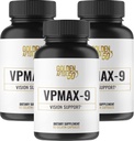 Golden Efter 50 VpMax- 9 - Sight Care og antioxidant supplement med øjenvitaminer, Lutein, Lycopene og Bilberry Extract - 3 flasker