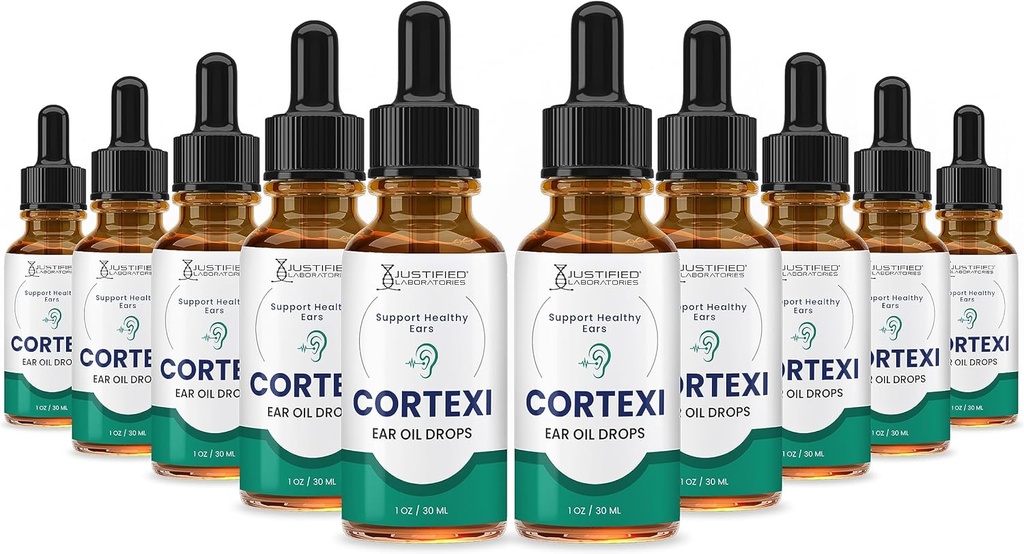 (10 Pack) Cortexi Ear Drops Cortexi Sund trommeolie understøtter sunde ører Premium Blanding af essentielle olier 10 flasker