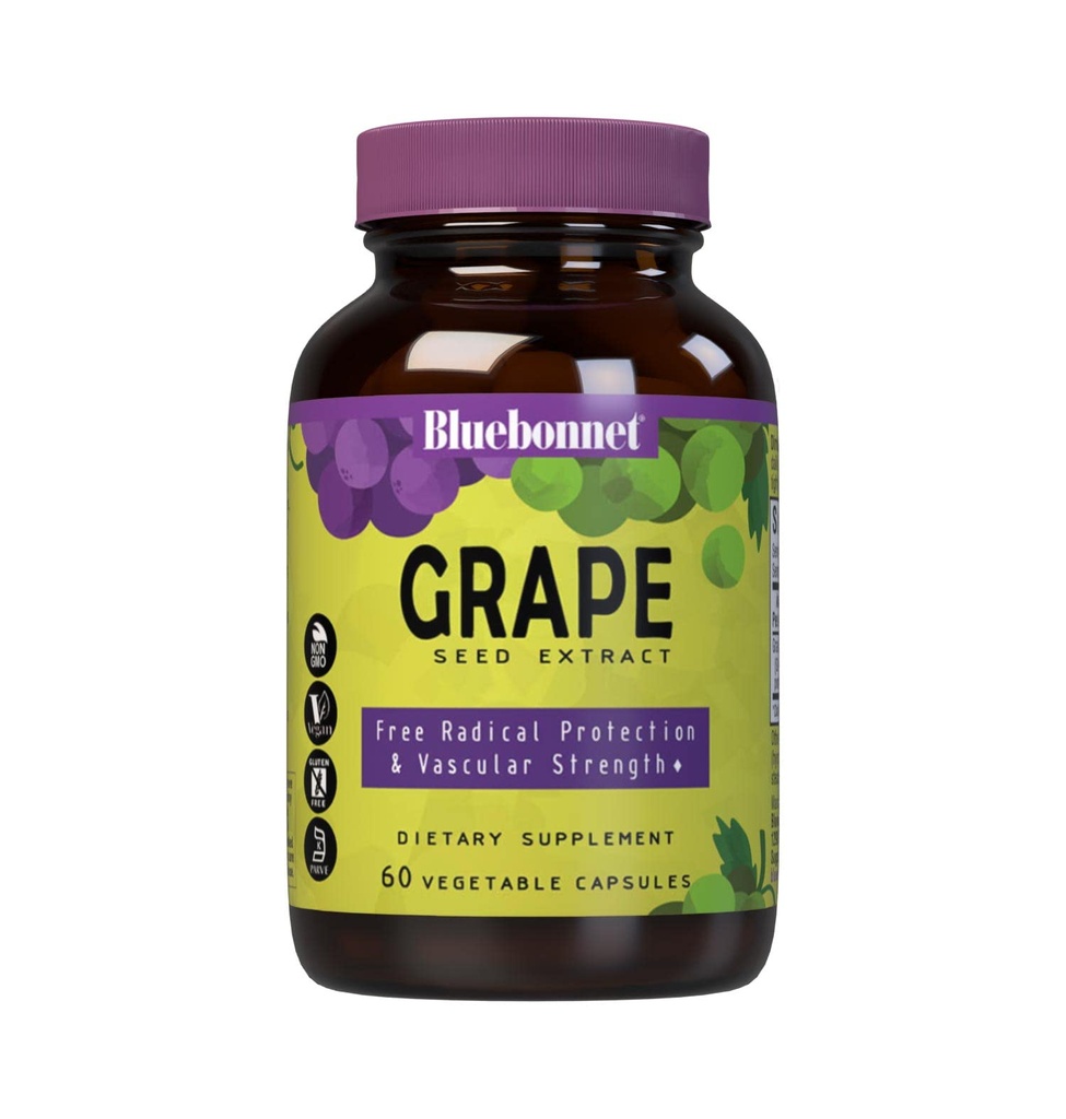 BlueBonnet Super Fruit Grape Seed Extract Supplement, 60 Greve, Hvid (743715008403)