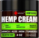 Naturlig Hamp Cream - høj styrke Hamp Oil Extract - 4 fl oz
