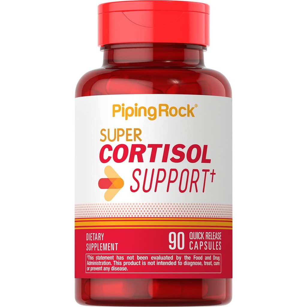 Piping Rock Cortisol Manager Supplement 124; 90 Kapsler Budding124; Støtte til kvinder og mænd