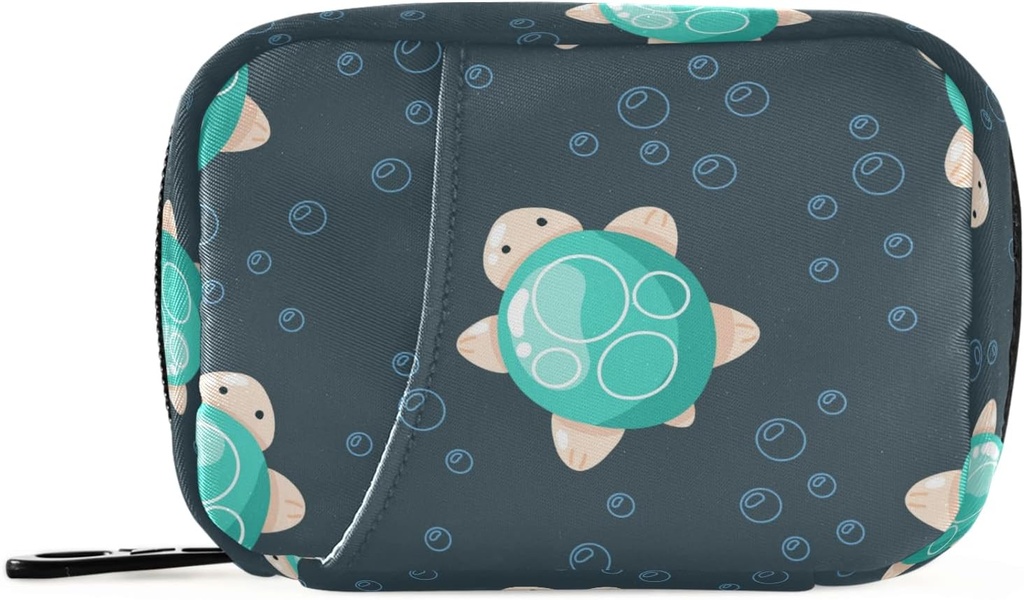 Cute Sea Turtle Pill Box 7 Day Pill Case Rejser Pill Organizer Bag med lynlås Portable ugentlige sag Kompakt størrelse for Vitamin Supplement Holder