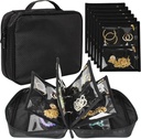 Rejse Smykker Organizer sag, Smykker Tasker Smykker Opbevaring Book Binder med Clear Zipper Velvet Pouch for Traveling, øreringe, ringe, halskæde, armbånd