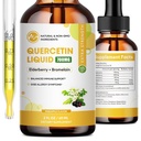 Quercetin Liquid Drops - Quercetin Kosttilskud 700mg - 4X stærkere end piller & kapsler - 5 i 1 Quercetin med bromelain Elderberry Vitamin til Immunitet Sundhed Luftveje sundhed hud- 2 Fl Oz