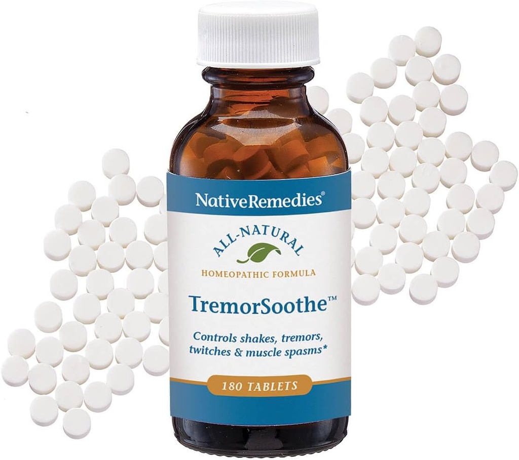 Native Remedies TremorSoothe - Natural Homøopatisk Formel til Midlertidig Kontrol Shakes, Tremors, Muskelspasmer og Twitks -180 tabletter