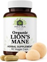 Lions Mane supplement kapsler - Non-GMO & Kosher Certified Lions Mane Mushroom Capsule til kognitiv funktion, nerve sundhed, hjerne cellevækst, forbedre fokus og hukommelse - 60 kapsler