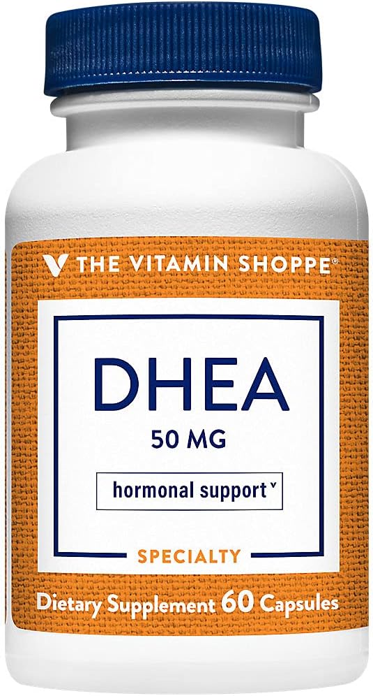 Vitamin Shoppe DHEA 50MG, Hormonal og sund aldring støtte til både mænd og kvinder, én gang dagligt (60 kapsler)