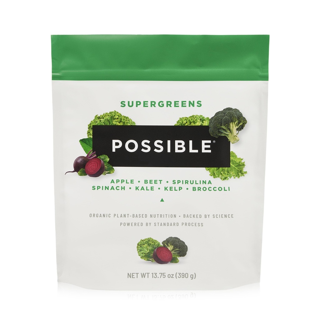 Supergreens - Superfoods Powder Mix med 23 hele fødevareingredienser - Vegansk, Økologisk, Plantbaseret Wellness - Glutenfri, USDA Organic - Clean Label - 1 Bag, 30 Servering