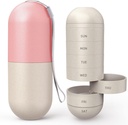 Zannaki Opgradering Stor Segment Grain Fiber Fugt Bevis Cute Weekly Pill Organizer, Laser udskæring markeringer, BPA gratis rejse vandreture 7 dag Pill Box sag til at holde piller, vitaminer, fiskeolie, Kosttilskud