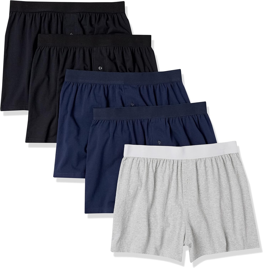 Essentials Cotton Jersey Boxers - Mænd Undertøj, Fås i Big & Tall, pakke med 5