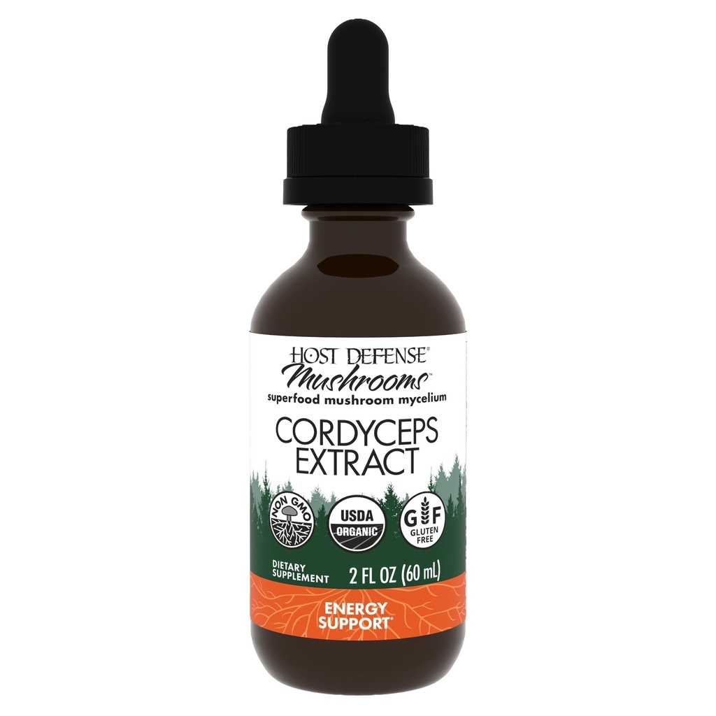 Host Defense Cordyceps Extract - Immune & Energy Support Supplement - Kidney Health Supplement with Cordyceps - Fitness Support to Aid Oxygen Uptake - 2 fl oz (60 Servings)*