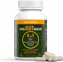 Vital Gut Health 4in1 Formel med Apple Cider Vinagra, Prebiotics & Probiotics, fordøjelsesenzymer for stærk Immunitet støtte og komplet Gut og fordøjelsesstøtte