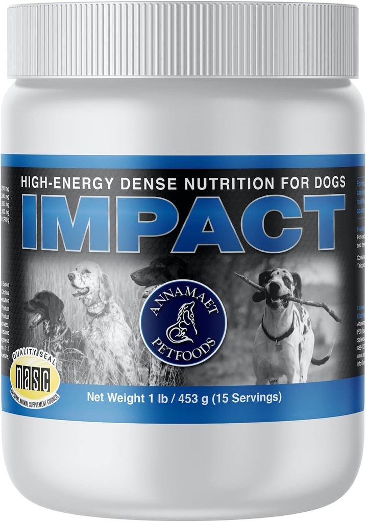 Annamaet indvirkning - High- Energy Dense Nutrition Supplement for hunde - Hjælper støtte sund vægt i hunde atleter, post- Kirurgiske hunde og hunde med hurtig metabolisme - 1 LB