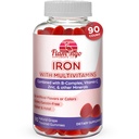 Jern gummier: Ny Formel 20 mg jern per servering Plus C-vitamin, zink, B-kompleks. Iron Gummies for kvinder og mænd. Anæmi supplement til træthed, Prenatal Gravide - Vegan, Kosher- 90 Ct