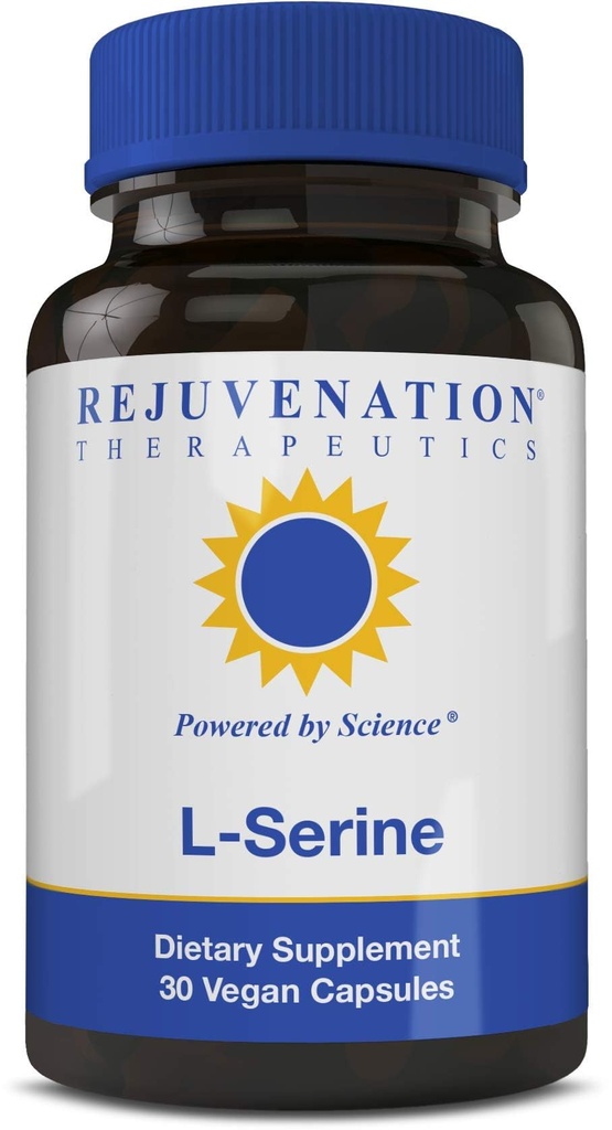 Rejuvenation Therapeutics L-Serine 500 mg, 30 Vegan Capsules - Non-GMO, Rice-Free, Gluten-Free