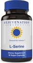 Foryngelsesterapeutik L- Serine 500 mg, 30 Veganske kapsler - Non- GMO, Rice- Free, Gluten- Free