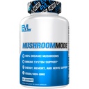 Evolution Vegan Organic Mushroom Supplement Kapsler - Organic Lions Mane Mushroom Kapsler med Cordyceps og Reishi Blend - Nootropics Brain Support Supplement for Fokus og energi - 30 Servering