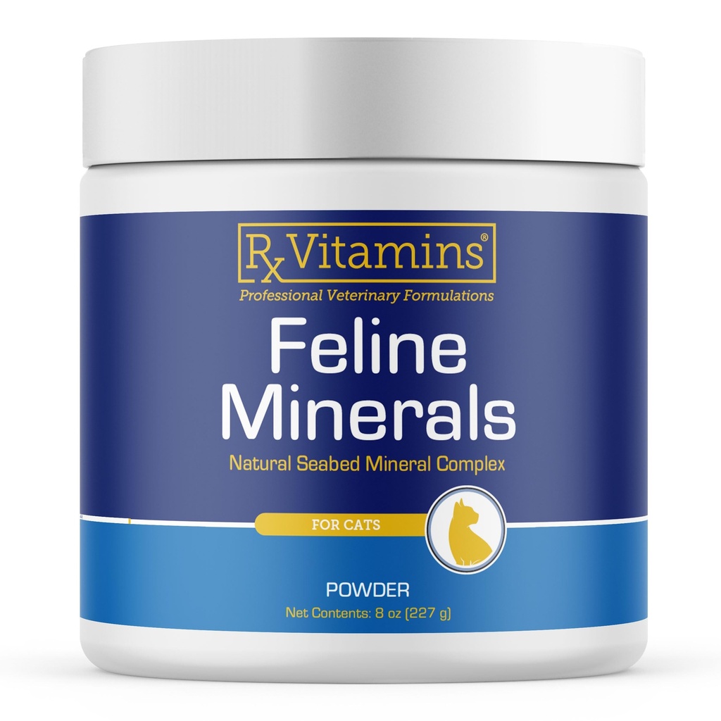Rx Vitaminer Feline Minerals - Taurine for Cat Heart Health - Calcium til fælles supplement - Immunstøtte til katte med Magnesium & Kalium - Hud og Coat Supplement - 8oz