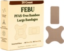 FEBU Økologisk venlige store Bamboo Bandage Budd124; PFAS Gratis Bandages til Scrapes & Cuts