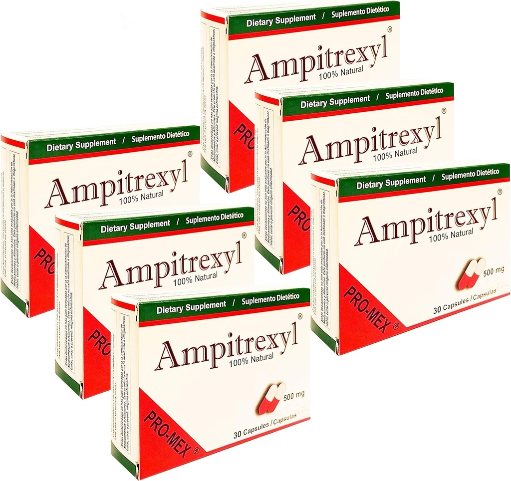 500 mg x 6 Pack - Herbal immunsupport supplement Promex Apitrexyl; 30 kapsler hver (180 kapsler i alt)